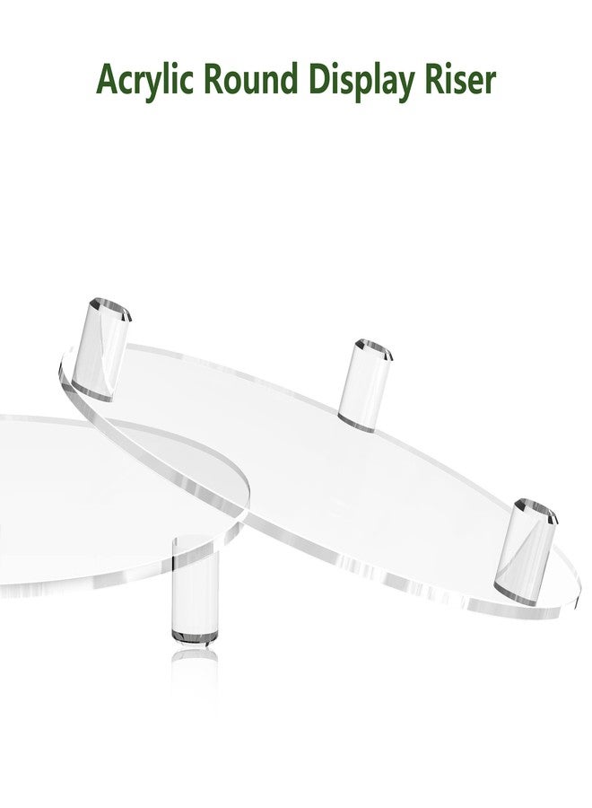 SVENJBB Decorative Acrylic Round Display Riser 10 Inch 2-Pack, Clear Waterproof Pedestal Stand for Plants and Bathroom, Modern Display Tray for Home and Kitchen Counter Décor - Image 4